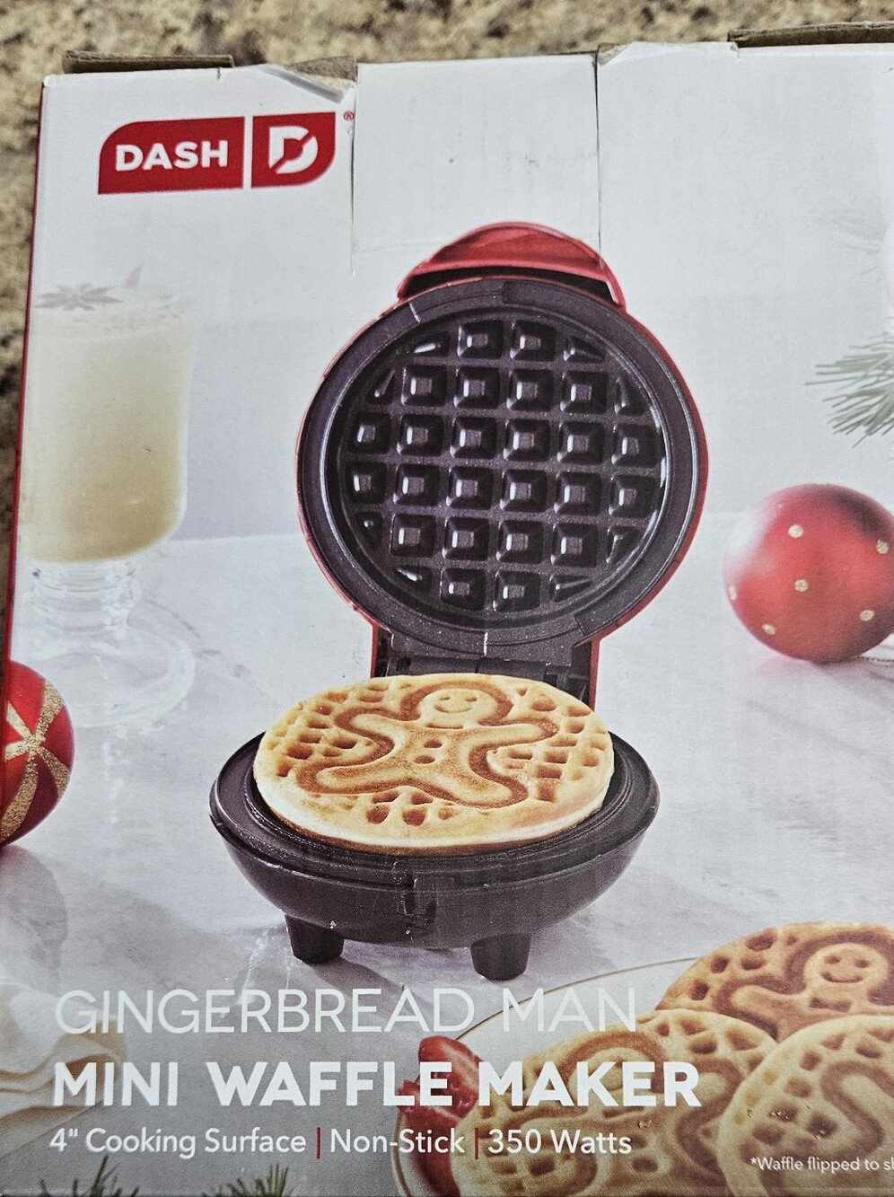 Dash Red Gingerbread Man Mini Waffle Maker